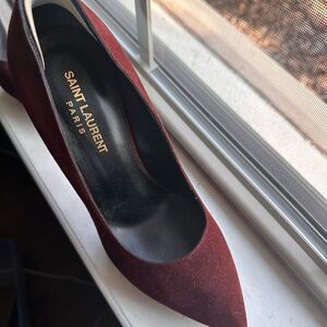 Saint Laurent Women's Burgundy Heels, no shoe bag